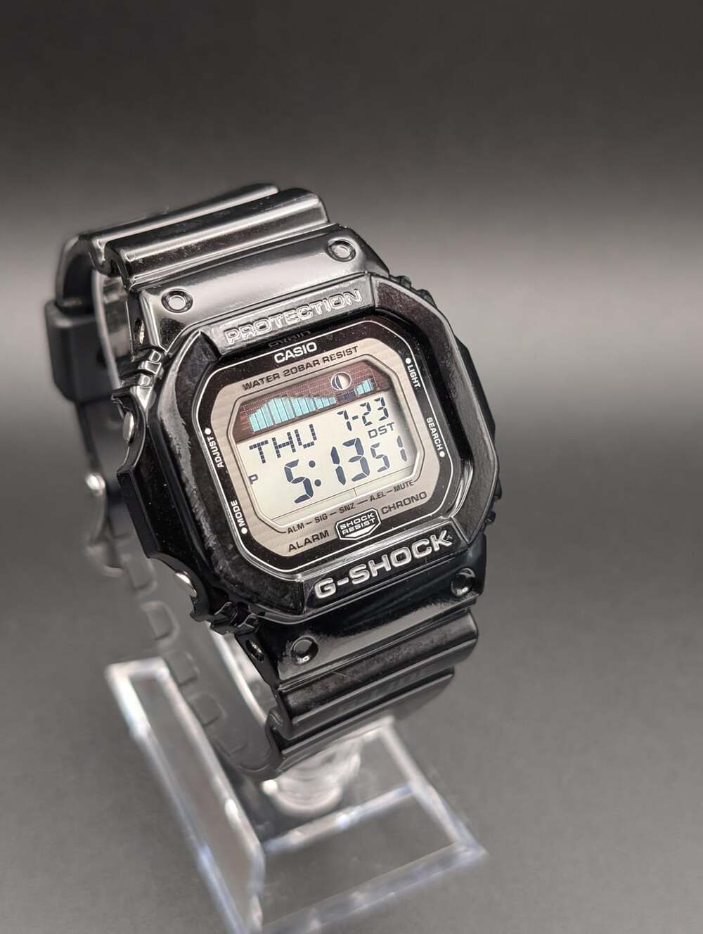 Vintage Casio G-Shock G-LIDE GLX5600 Black Digital Watch, Tide Moon Graph Square